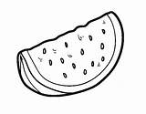 Watermelon Piece Coloring Colorear Fruits Coloringcrew sketch template