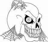 Coloring4free Scary Coloring Pages Skull Spider Related Posts sketch template