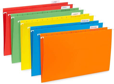 hanging file folders  reinforced hang folders designed  home  office color coded file