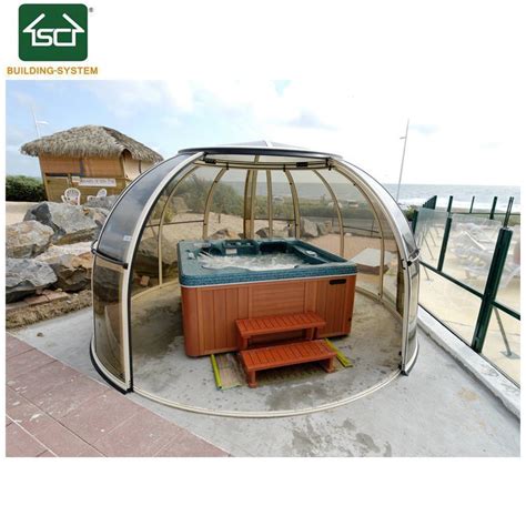 China Retractable Spa Pool Roof Hot Tub Enclosure China Hot Tub