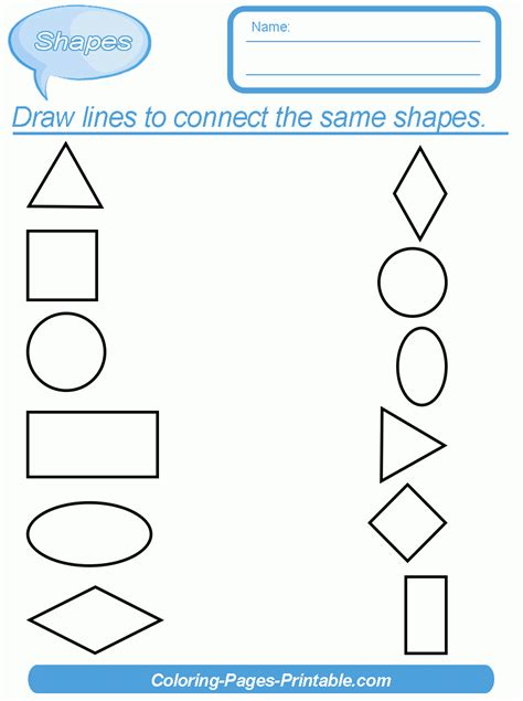 shapes worksheets  kindergarten coloring pages printablecom