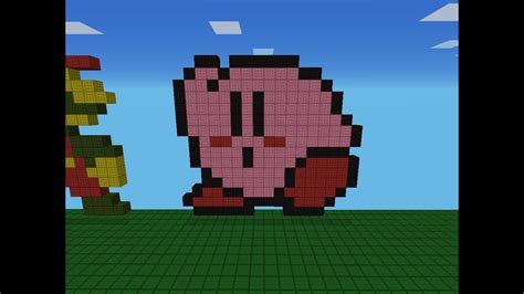 minecraft pixel art como hacer a kirby youtube