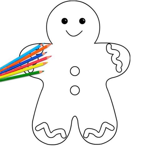 christmas gingerbread man template coloring page
