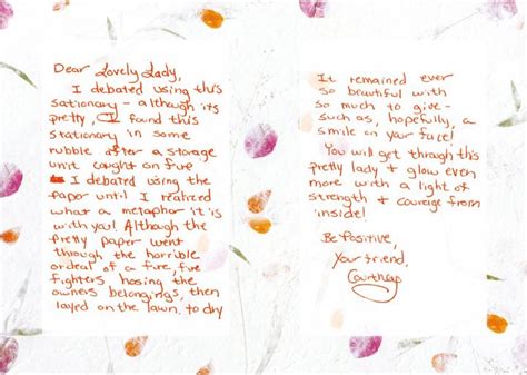 cancer survivor collects  handwritten letters  love