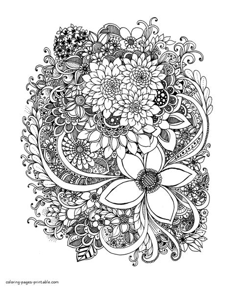 adult coloring pages flowers coloring pages printablecom