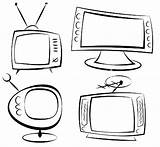 Television Retro Tv Doodle Coloring Pages Cartoon Clip Illustration Stock Style Vector Electronics Coloringtop Preview sketch template