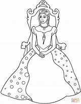 Throne Princesa Trono Colorear Ausmalbild Prinzessin sketch template