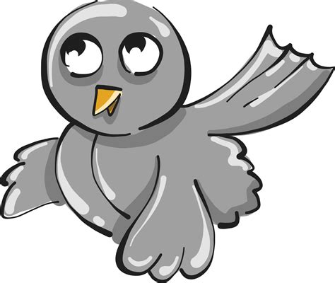grey bird illustration vector  white background  vector