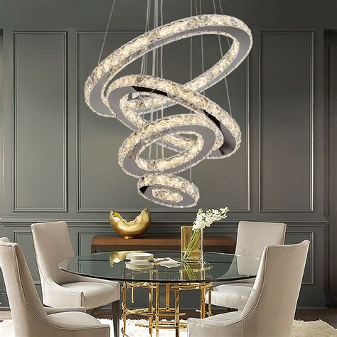 datingday adjustable modern led chandeliers crystal pendant lamp