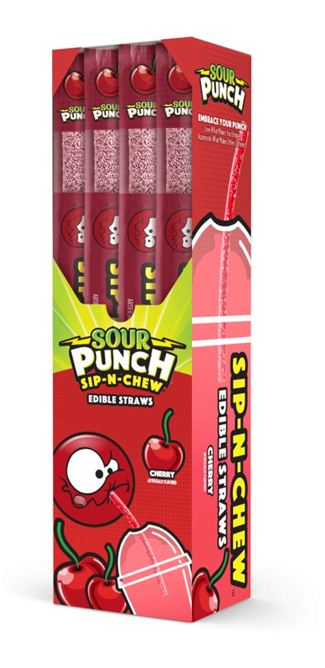 Sour Punch Sweet Bites Sip N Chew Drinking Straws Debut Nca