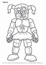 Freddy Coloring Circus Baby Pages Fazbear Nights Five Draw Drawing Fnaf Step Colorear Freddys Para Printable Dibujos Sister Kinder Für sketch template
