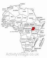 Uganda Zimbabwe Zambia Lesotho Map Africa Print Printable Facts Kids Location Activityvillage sketch template
