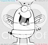 Bee Chubby Coloring Waving Outlined Clipart Vector Cartoon Cory Thoman sketch template