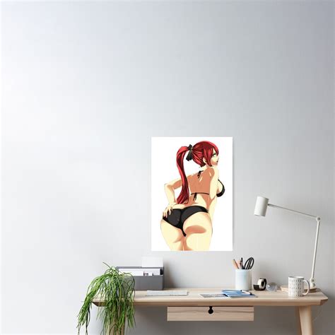 waifu erza scarlet bikini titania fairy tail poster von hidoyatarg