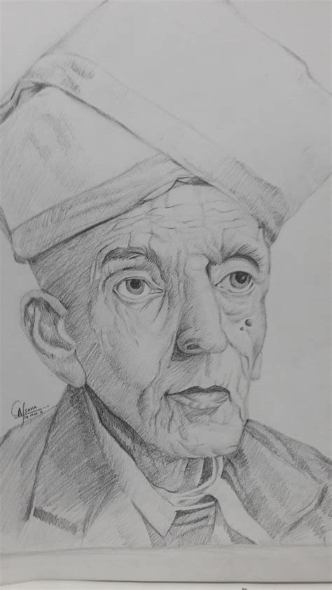 sir vishvasvaraya pencil sketch male sketch art