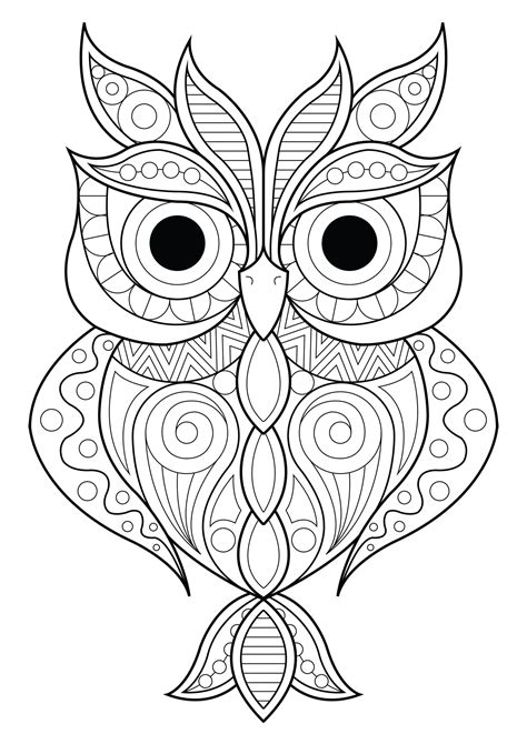 decorative owl owl coloring pages animal coloring pages mandala