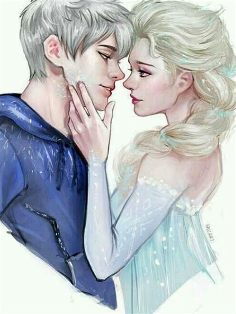 beautiful drawing of elsa and jack frost disney miscellaneous pinterest