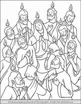 Pentecost Glorious Mysteries Rosary Descent Apostles Thecatholickid Katholische Religionsunterricht Decent Pfingsten Esprit Bijbelse Kleurplaten Albanysinsanity Handelingen sketch template