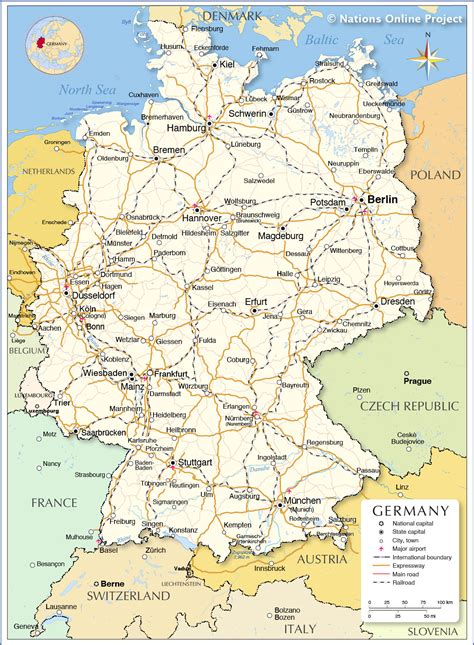 political map  germany nations  project