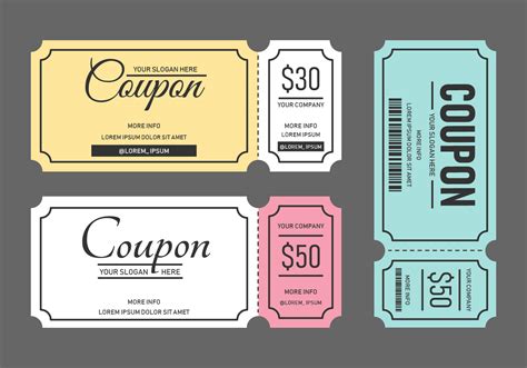 coupon template vector art icons  graphics