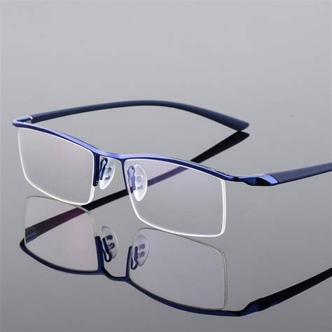browline half rim metal glasses frame for men eyeglasses fashion cool