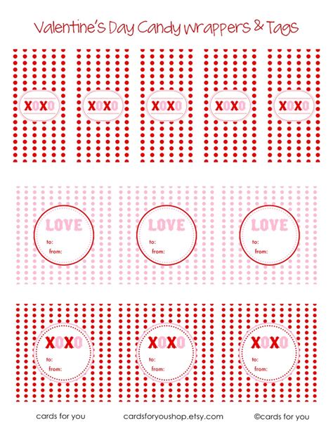 valentine candy wrapper printables  create