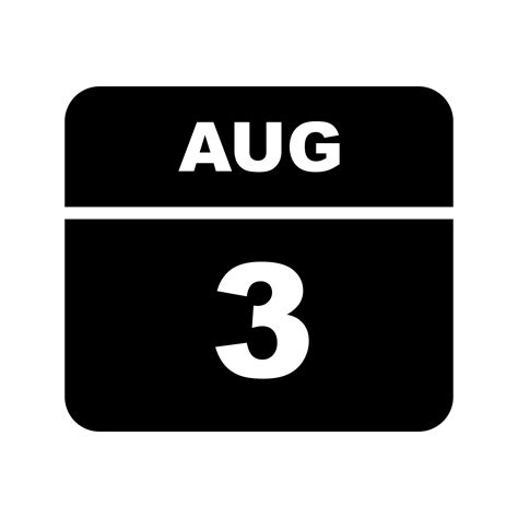 august  date   single day calendar  vector art  vecteezy