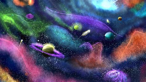 Download Planets Colorful Universe Space Art Wallpaper