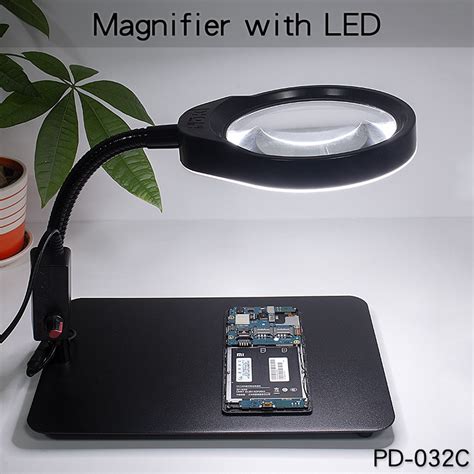 Desktop 10x Magnifier Led Desk Lamp Lighting Loupe Multifunction