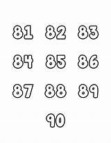 90 Number Bubble Numbers 81 Printable Letters Set sketch template