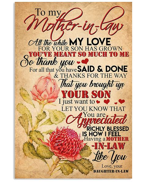 To My Mother In Law Vertical Poster Mother Quotes Mother In Law