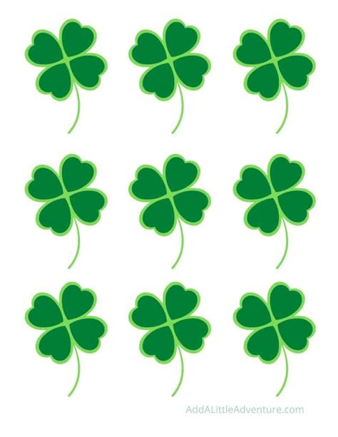 printable small  leaf clover printable blank world