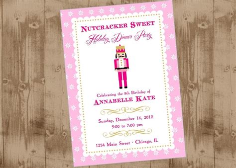 Nutcracker Printable Party Invitation In Pink And Gold The Homespun