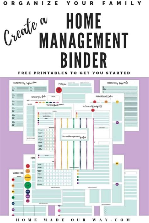 home management binder   family organized home management