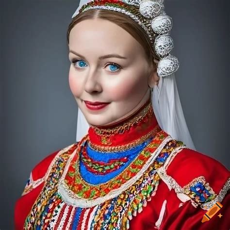 russian woman in traditional folk costume