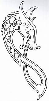 Dragon Viking Tattoo Celtic Outline Norse Drawing Vikingtattoo Designs Head Deviantart Nordic Symbols Symbol Dragons Pattern Tattoos Ship Patterns Line sketch template