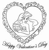 Coloring Pages Valentine Valentines Disney Ariel Princess Printable Heart Mermaid Book Little September Mickey Mouse Frozen Print Color Kids Gratitude sketch template