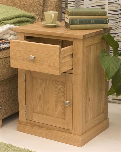 solid oak lamp table  drawer  door   doordrawer lamp table   hugely practical