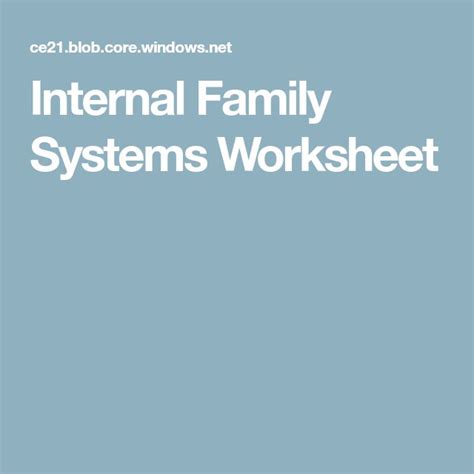 internal family systems worksheet internal family systems internal