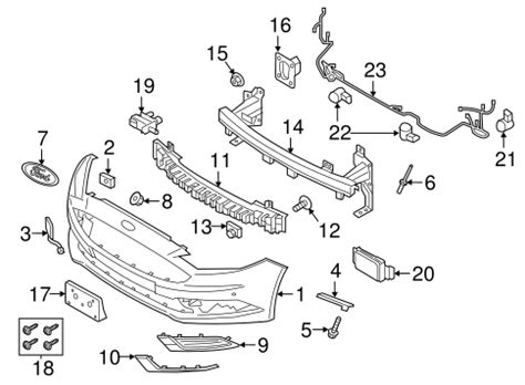 bumper components front   ford fusion ford parts catalog