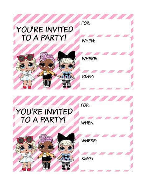 lol surprise invitations lol dolls birthday party invitations