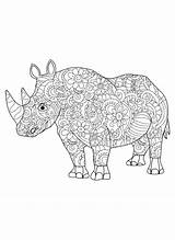 Rhino Coloring Pages Adults sketch template