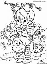 Coloring Pages Rainbow Cartoon Color Printable Brite Bright Sheets Character Kids Cartoons Print Book Green Found sketch template