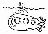 Coloring Submarine sketch template