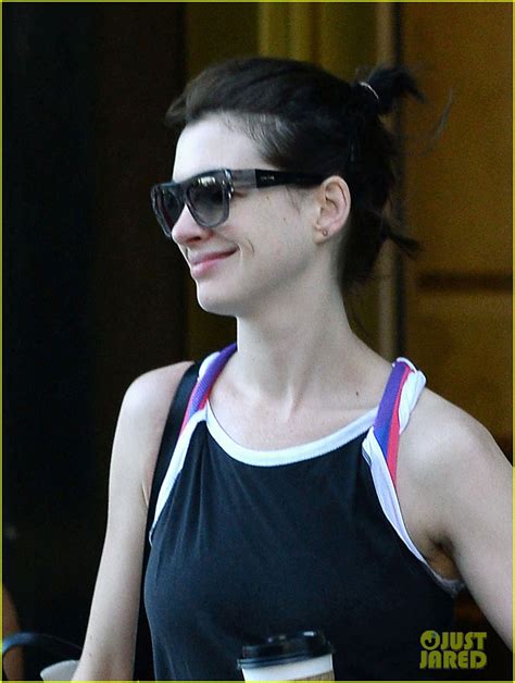 anne hathaway gets energized for a long day of filming photo 3185907