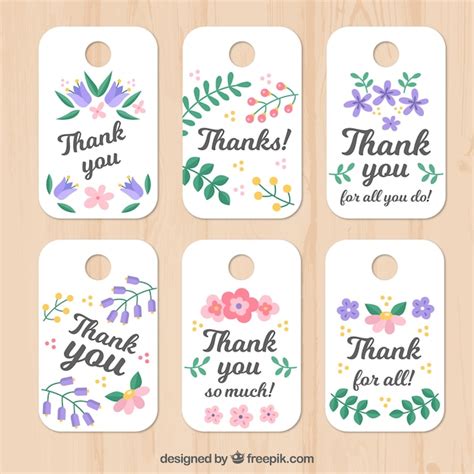 vector set  floral   tags