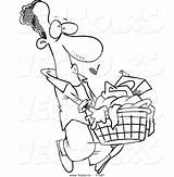 Laundry Basket Man Cartoon Coloring Drawing Pages Carrying Vector Clip Getdrawings Template Getcolorings Color sketch template
