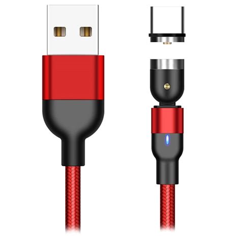 geflochtenes rotierendes magnetisches usb typ  kabel  rot