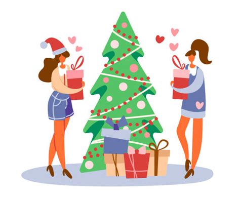 lesbian christmas illustrations royalty free vector graphics and clip