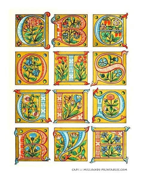 images  illuminated manuscript alphabet letters printable